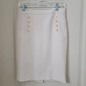 The Limited Scandal Collection Size 2 Ivory Pencil Skirt with Button Detail